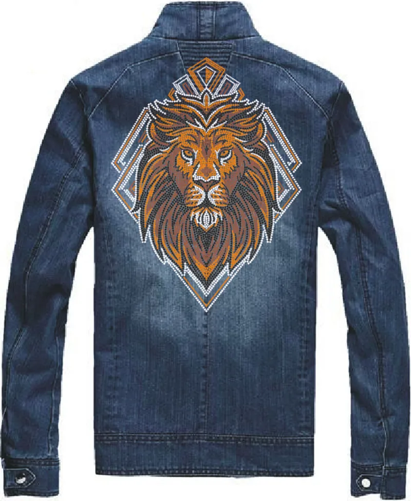 Lion Rhinestone Transfer Crystal Stickers, Jacket Back, Iron On Patches, Custom Strass Decorations, Diamond Accessories