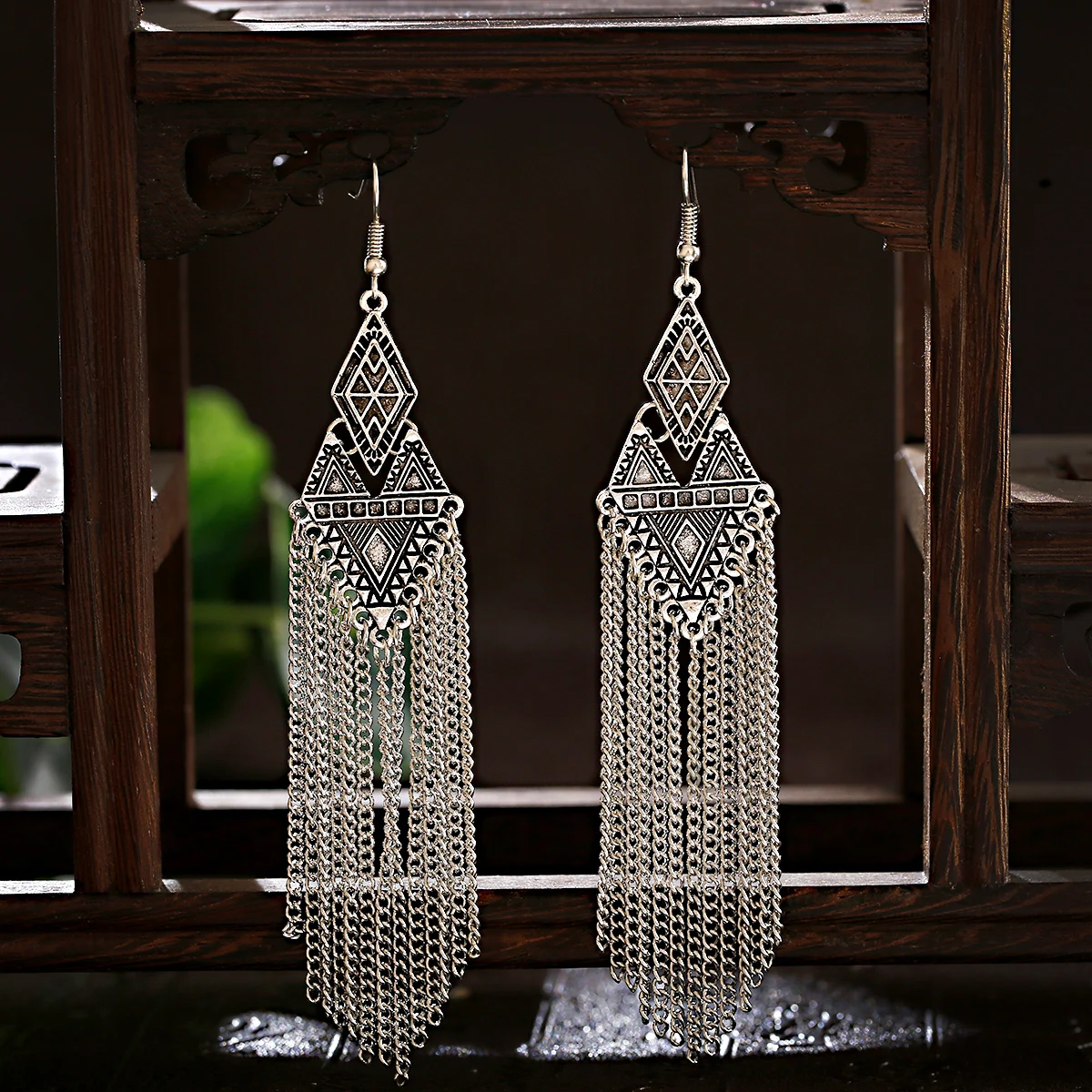 Chain Earrings For Women Long/Ethnic Earring Aesthetic Geometric Gypsy Dangle Ear Rings Indian Jhumka Jewelry Gift Kolczyki Girl