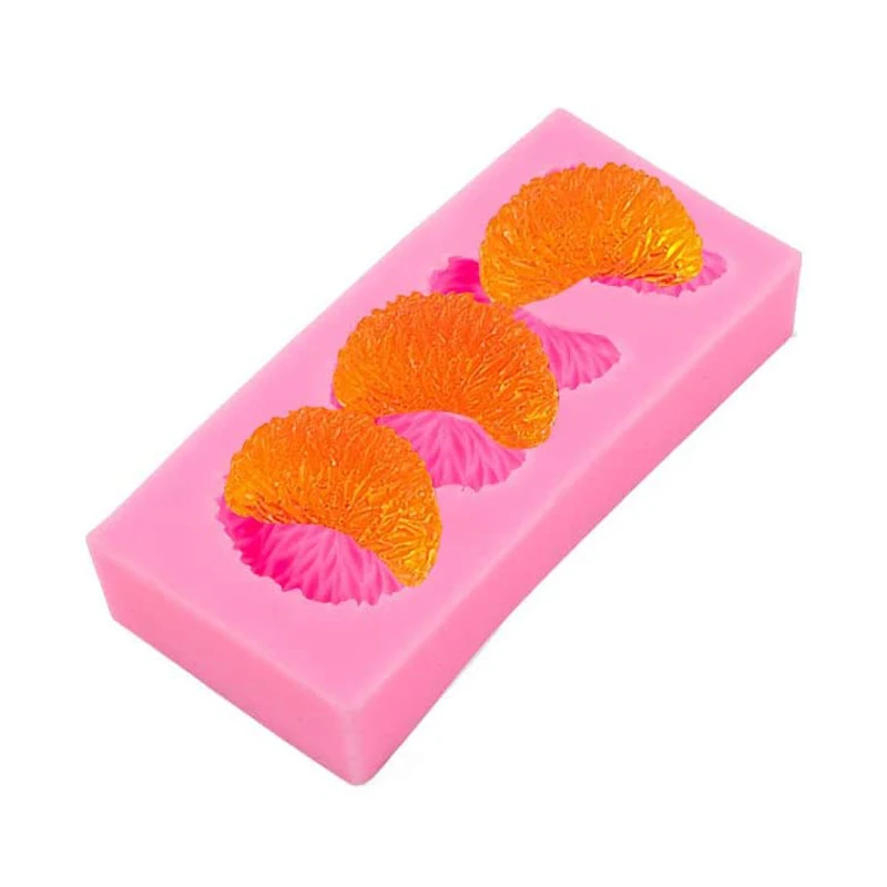 4Cavity Tangerine Silicone Mold 3D Orange Petal Silicone Molds for Soap Candle Making Ornaments for DIY Cake Decoration