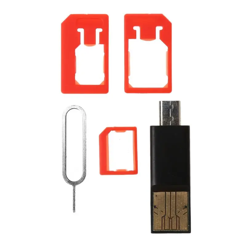 5 in 1 Universal Mini Card Adapter Storage Case Kits For Nano Micro Card Memory Card Reader Dropshipping