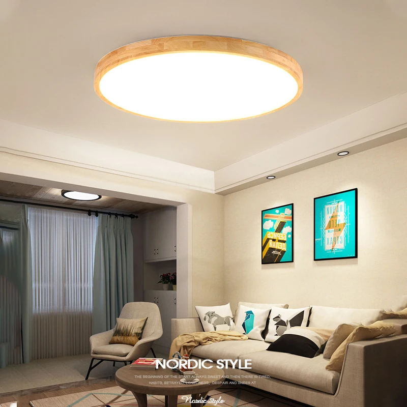 

Nordic modern LED ceiling lamp living room bedroom ceiling lights kindergarten solid wood lamp study aisle balcony home lighting