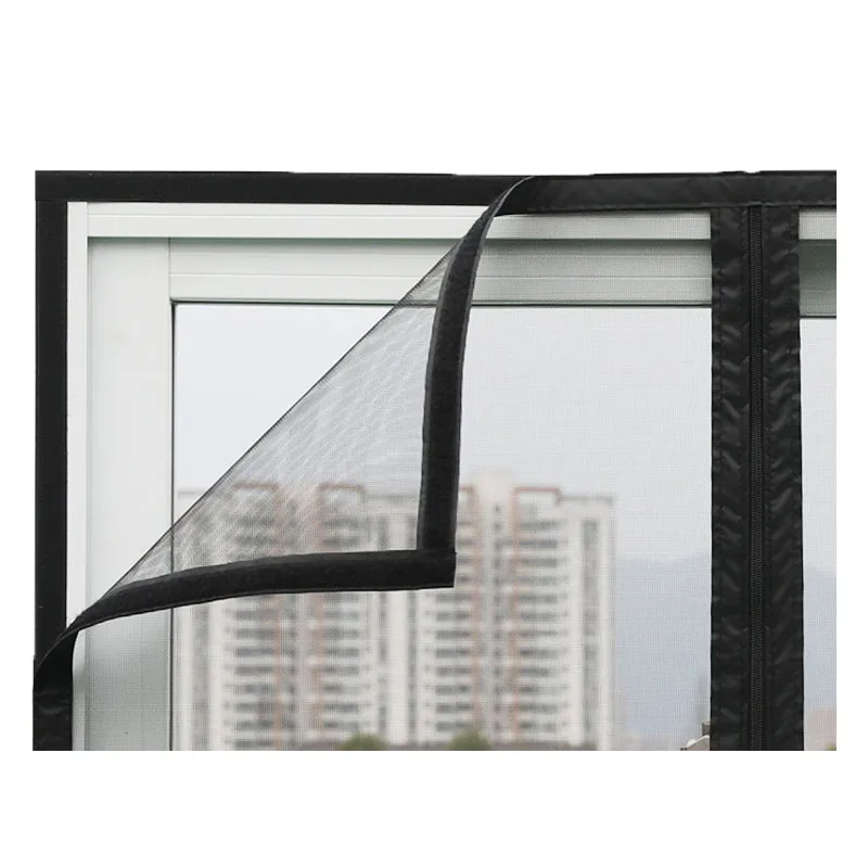 Summer Insect Screen Window Net Anti-Cat Jumping Mesh Customizable Zipper  Velcro Home Use Self-Installation Free Punch Curtain