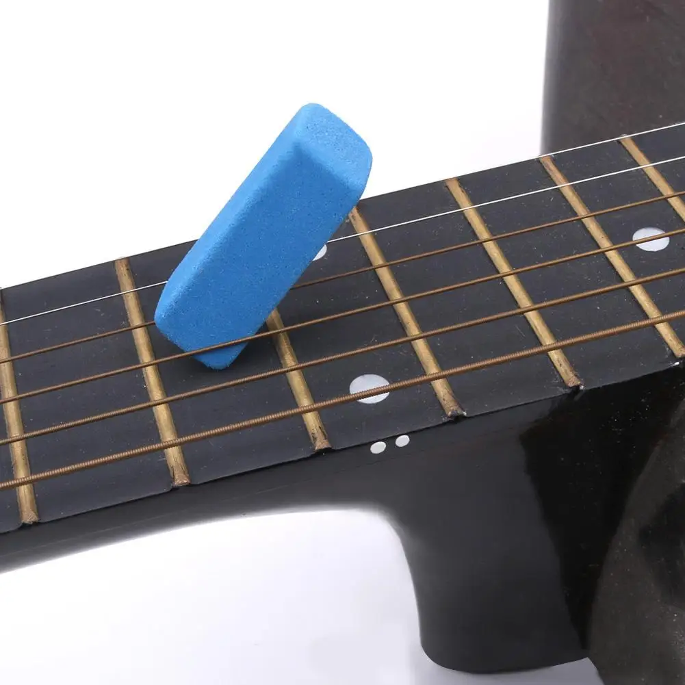 Goma para eliminar óxido de cuerdas de guitarra, cepillo de limpieza para cables de traste, eliminador de óxido