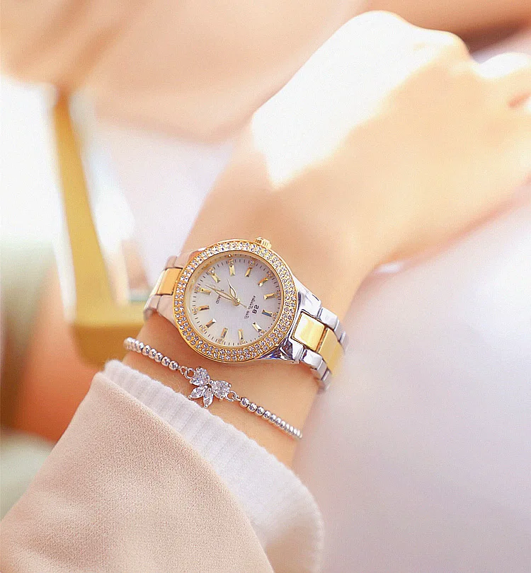 Fashion Luxury Women Watches Diamond Ladies Quartz Wristwatches Stainless steel Gold Silver Clock Female Watch relogio feminino