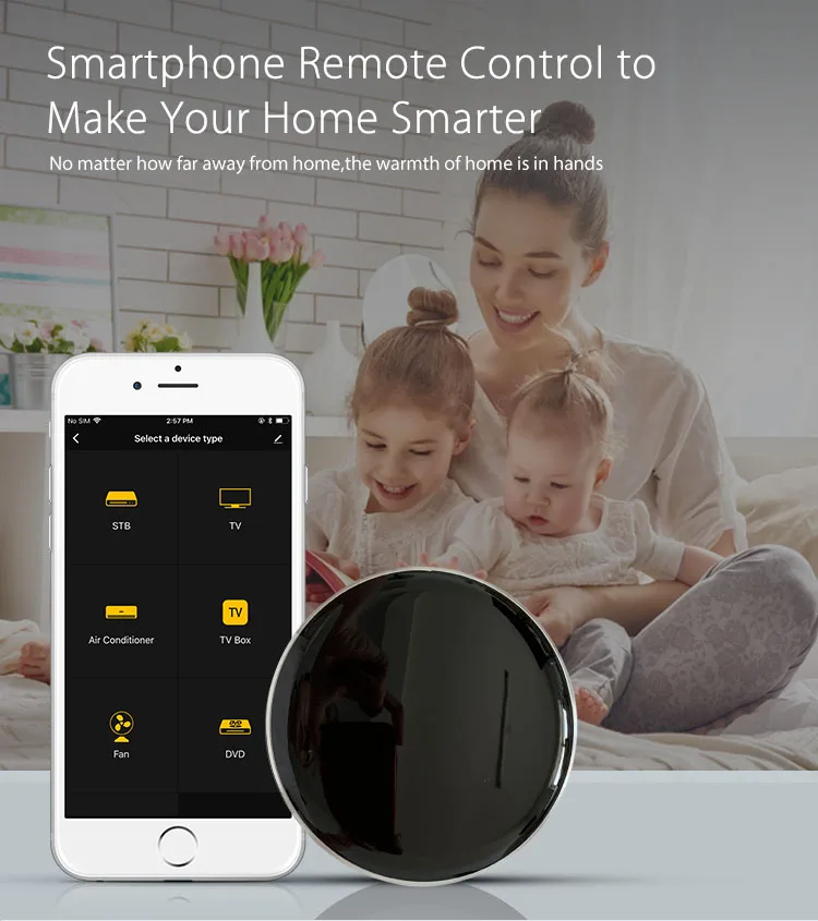 Tuya Smart Home Intelligent Room Wifi Universal IR Remote Control Supports Siri,Alexa, Google Home