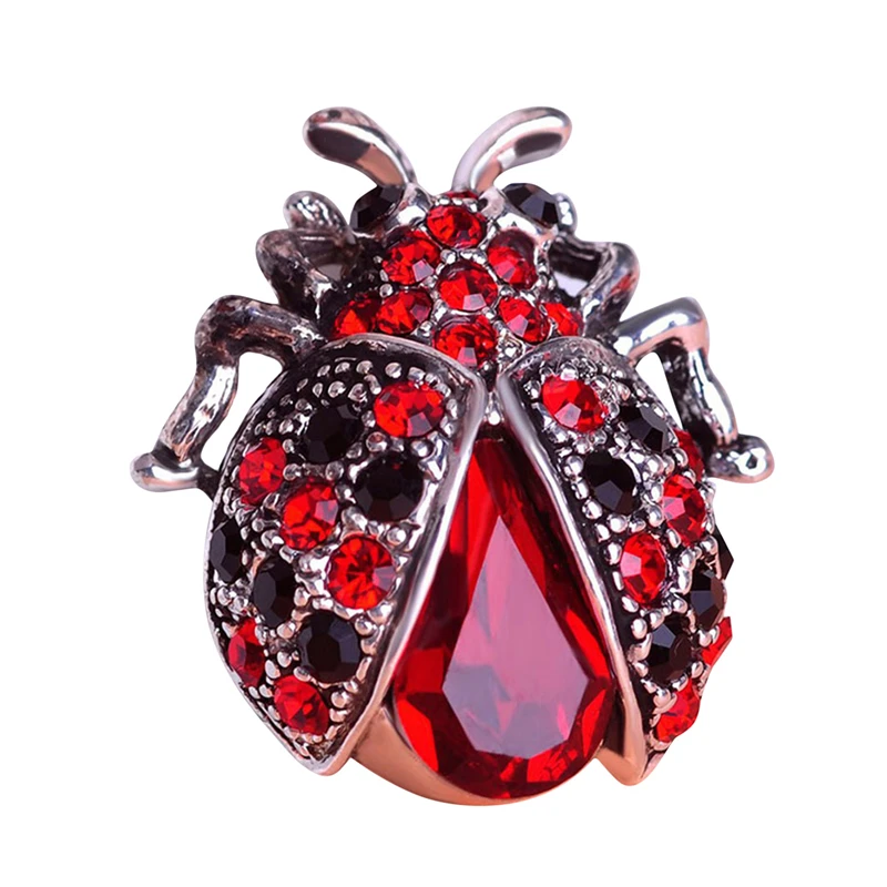 Fashion Handmade Oil Insect Brooch Fashion Animal Brooch Rhinestone Female Jewelry Ladybug Brooches High-Quality