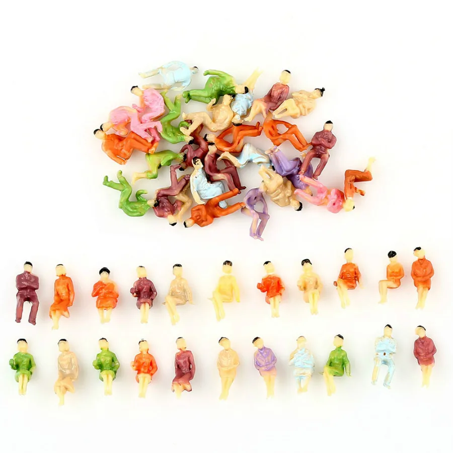 100 Pcs Painted N Skala ALLE Sitzende Menschen Sitzen Figuren 1:150 – Detail 1