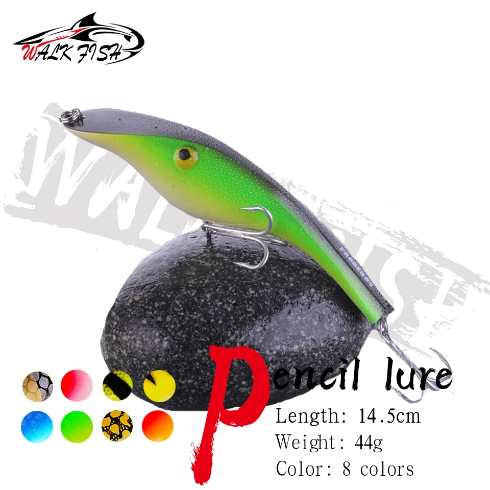 WALK FISH 145mm 44g Slow Sinking Jerkbait Hard Artifical Lures Pike Bait Jerk Wobblers Pencil lure Fishing Tackle Pesca