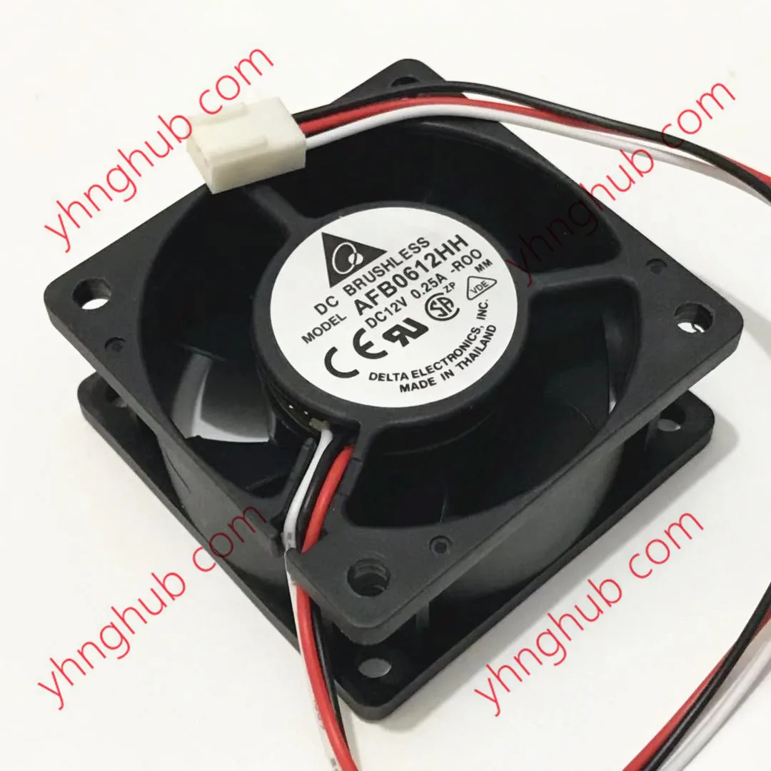 

Delta Electronics AFB0612HH R00 DC 12V 0.25A 60x60x25mm Server Cooling Fan