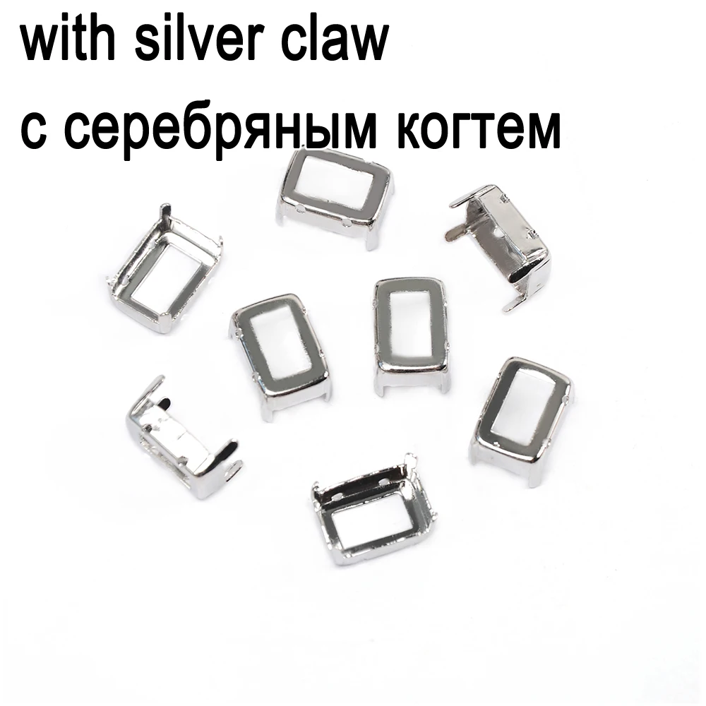 Beat Quality 4627 Octagon Claw Empty Claw Base Frames Fancy Sewn Stones Copper Metal Silver Gold Claw Settings Pedestal