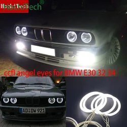 for BMW E30 E32 E34 1984-1990 car styling 4pcs White Headlight  Rings CCFL Angel Eyes Light Kit daytime light DRL