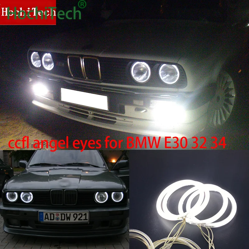 Do BMW E30 E32 E34 1984-1990 stylizacja samochodu 4szt Białe pierścienie reflektorów CCFL Angel Eyes Zestaw świateł dziennych DRL