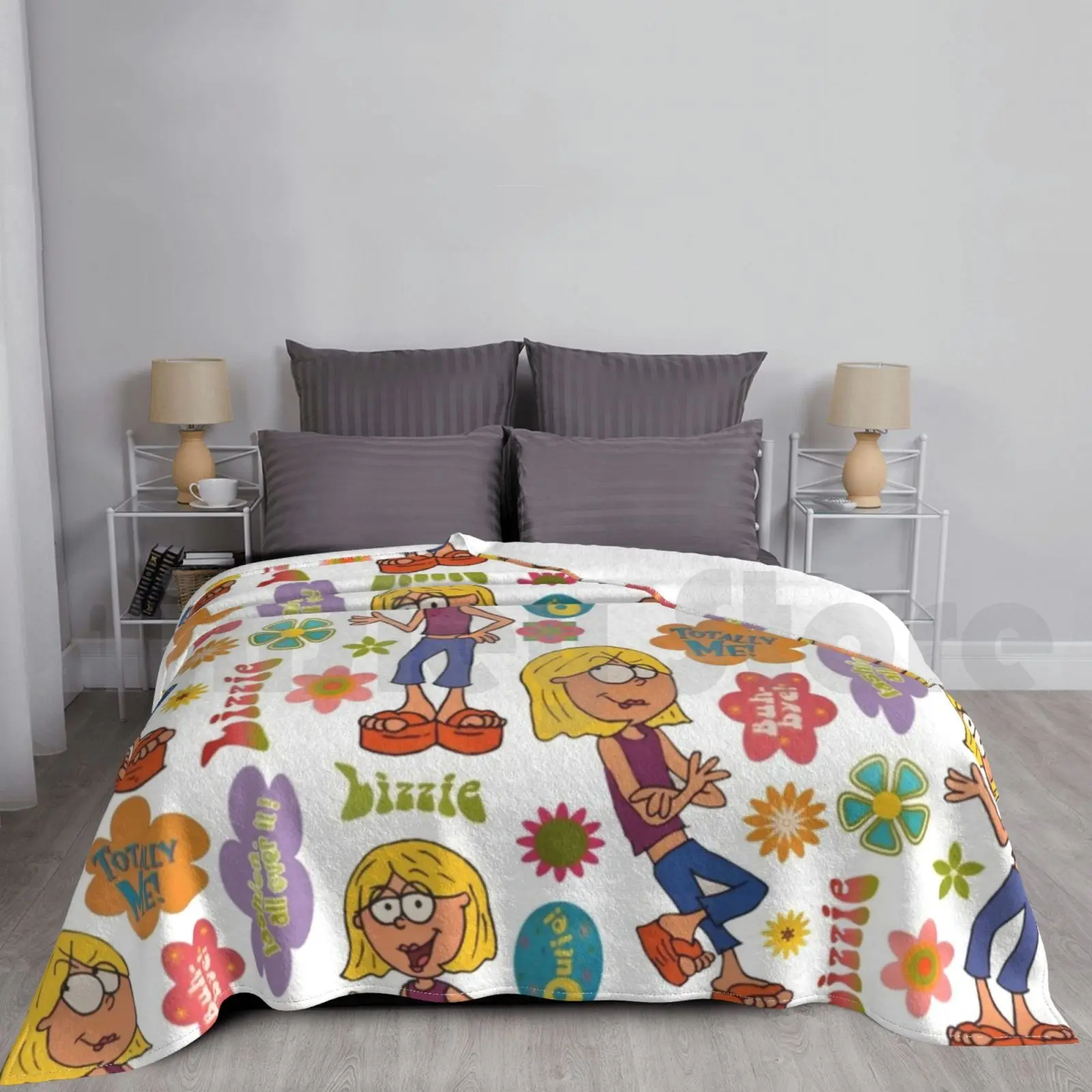 

Lizzie Mcguire Flowers Blanket For Sofa Bed Travel Lizzie Mcguire Hilary Duff Wool Evenstevens Nobulliying