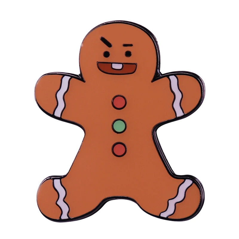 Cute Gingerbread Man Hard Enamel Pin Cookie pin Holiday Navidad Weihnachten Christmas brooch BFF Gift