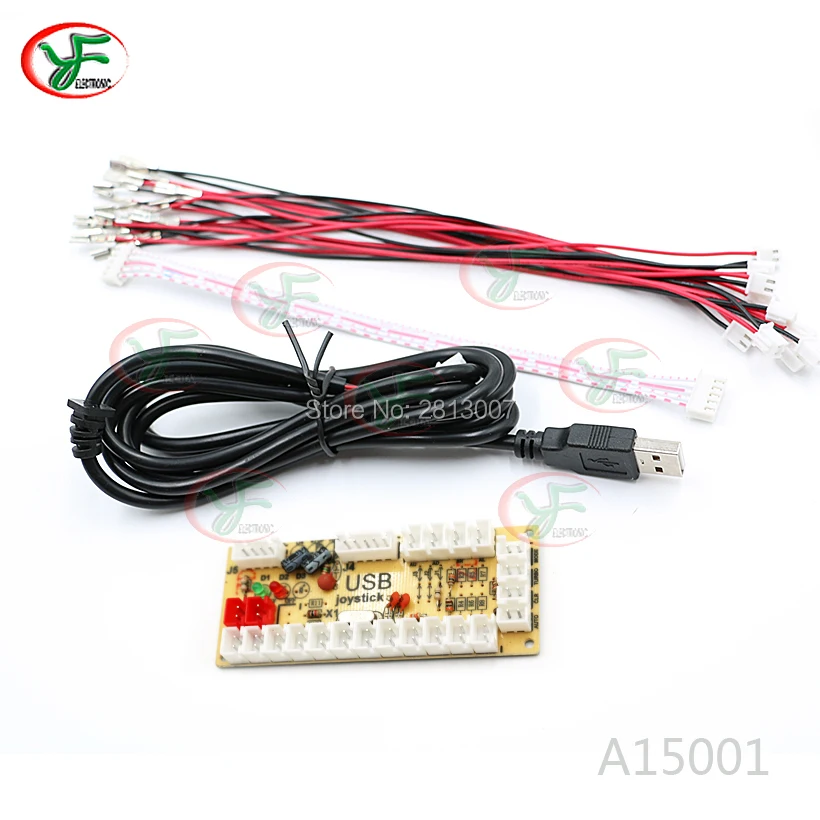 PC Zero Delay Arcade USB Encoder Board Joystick Controller With 5Pin Wires For MAME PC Fighting Game Fit Happ Buttons