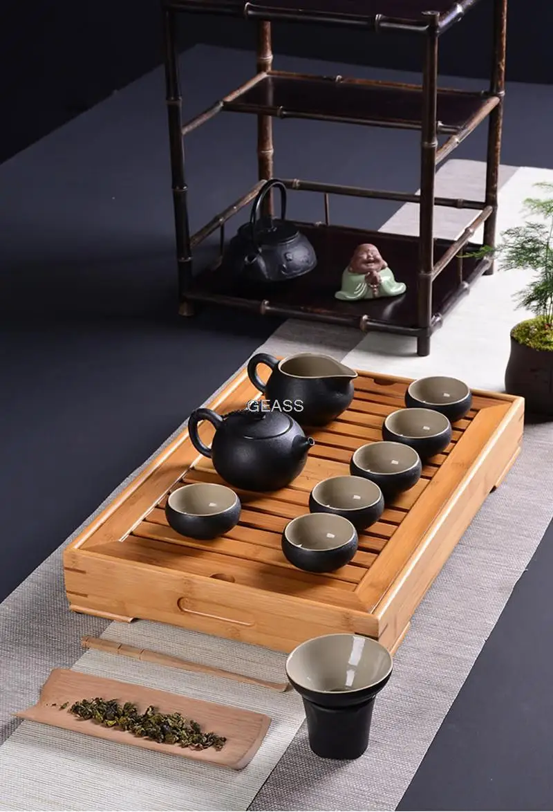 

Bamboo Wood Tea Tray-Home Accessory Tea Set Tools-Japan-Style Tea Board Tray- Chinese Table Tray-Drainage Water Storage