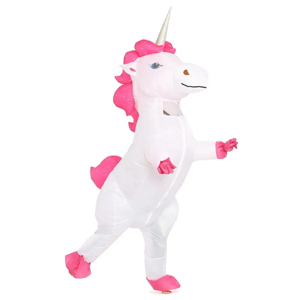 

Rainbow Unicorn Inflatable Cosplay Costume Pony Halloween Costumes for Adult Kids Women Men Party Inflatable Suit Jumpsuit