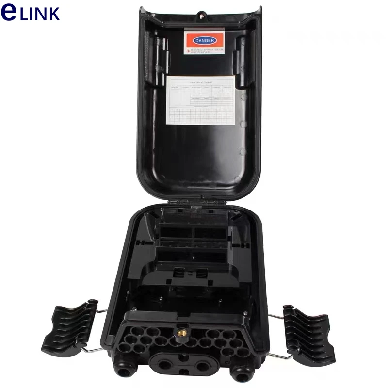 صندوق توزيع ELINK-Waterproof ، 16 ، 285*190*100 Core ، IP65 ABS ، صندوق توصيل أسود ، ترميز 1x16