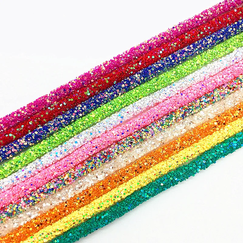 6mm Resin Glitter Rhinestones Rope Tube Cord Sequin Trimming for DIY Jewelry Bracelet Necklace Party Decoration Wedding 1 Yard