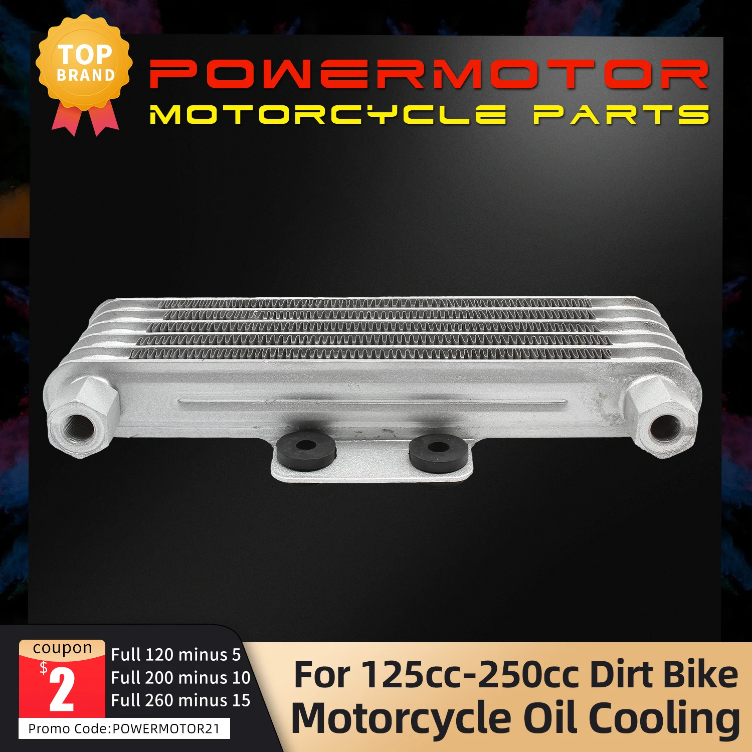 Universeller Motorrad-Motorölkühler, 5-reihiger Kühlradiator, Ersatz passend für die meisten Motorräder mit 125-250 ccm. – Detail 4