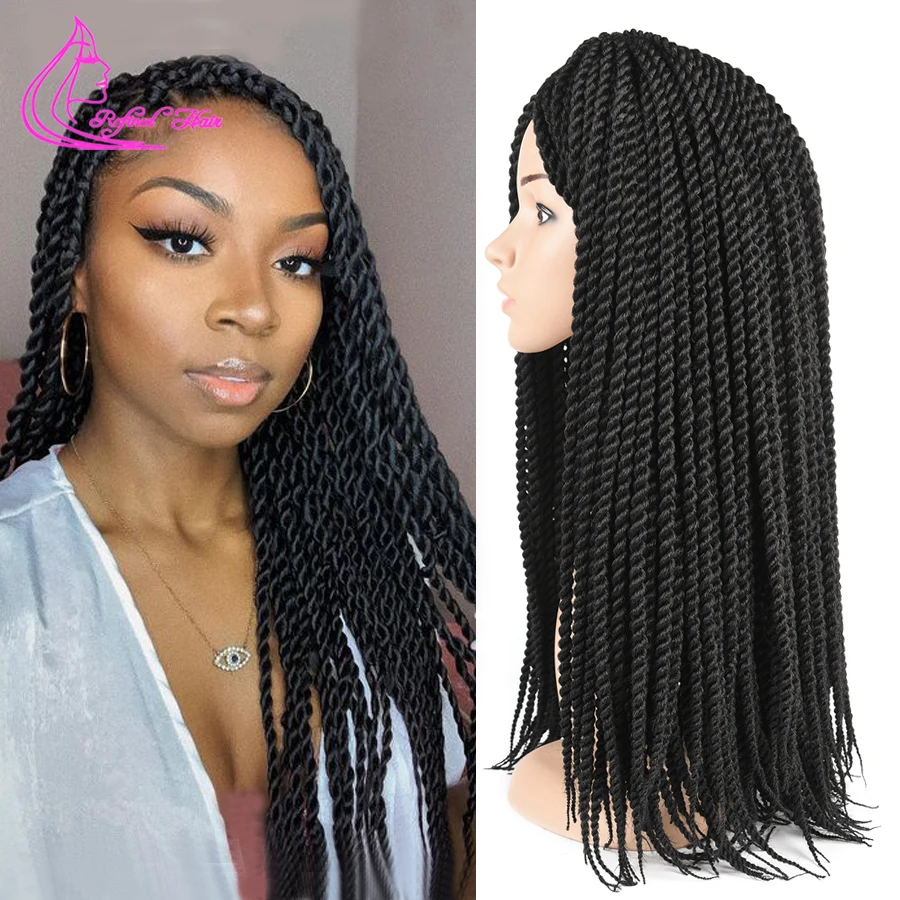 Refined Hair Handmade Crochet Braids Senegalese Twist Hair Ombre Synthetic Braiding Extensions For Woman Girls  22Strands/pc