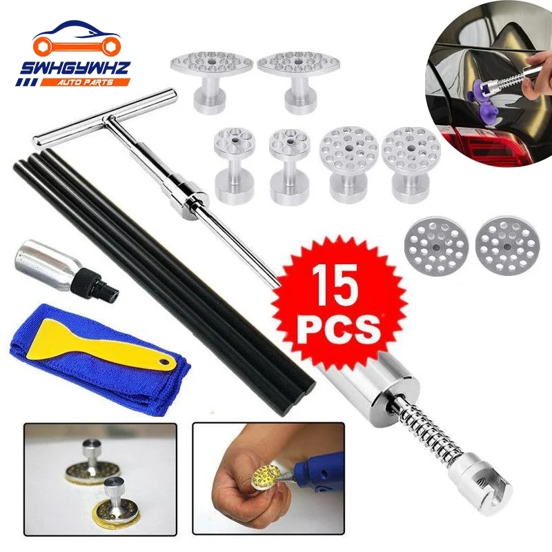 

38CM Auto Car Body Slide Hammer 2 in 1 T-Bar Paintless Dent Repair Removal Tools Kit for Automobile Body Machine Refrigerator