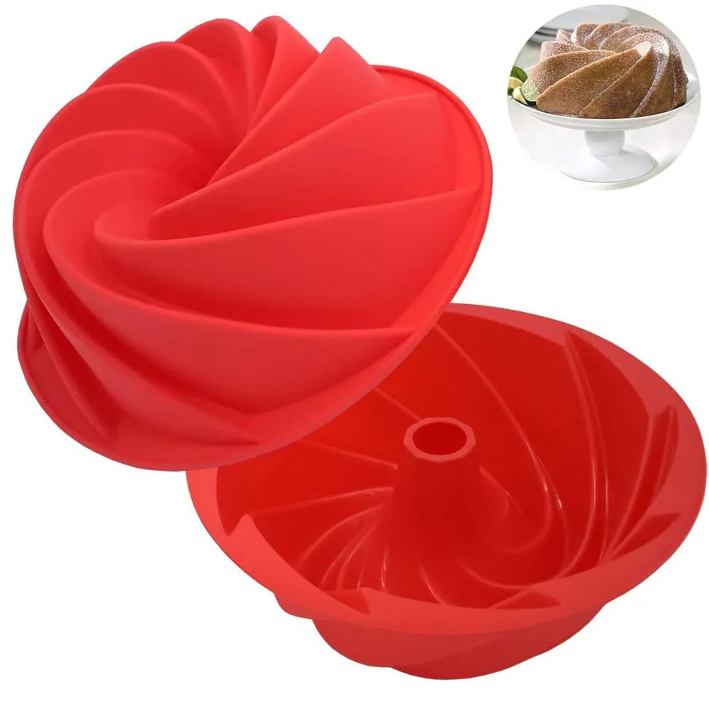 Silicone Bundt Baking Pan Cake Mold Non-Stick Round Tube Round Chocolate Mould Soap Bread Dishes Pastry Cake Decorating Tools