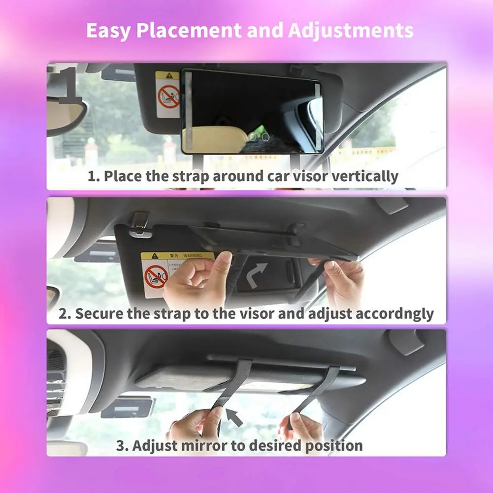 Universal LED Car Interior Mirror 3 Colors 22 LED Lighting Rearview Mirror Touch Switch Makeup Mirror Sun Visor Clear HD Mirror images - 6