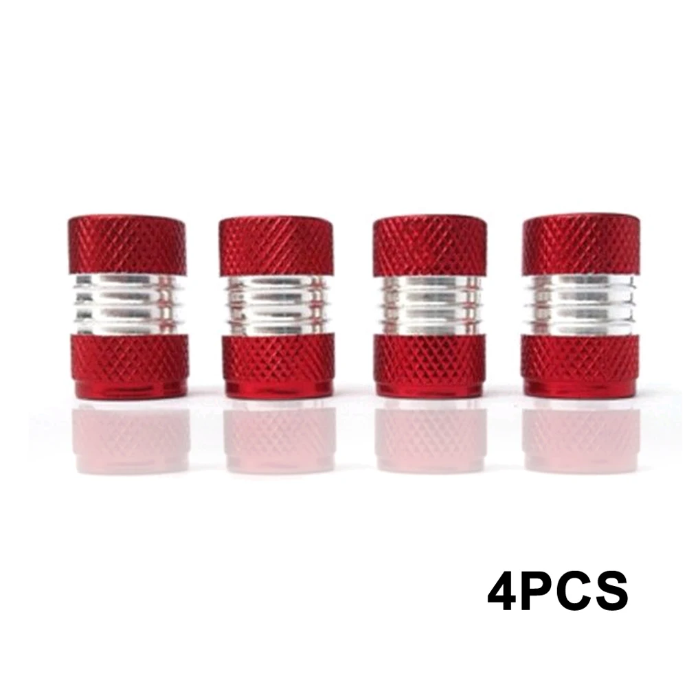 

4pcs/Pack Car Anodized Red Aluminum Wheel/Tire Air Pressure Valve Stem Caps Accessories For Car SUV Truck Bike Motorcycle