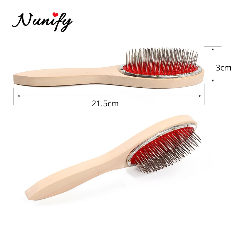 Nunify Large Wide Tooth Comb Metal Hair Brush Hair Wig Care Women Accessories Round Head Massage Brush Reduce Hair Loss Tool