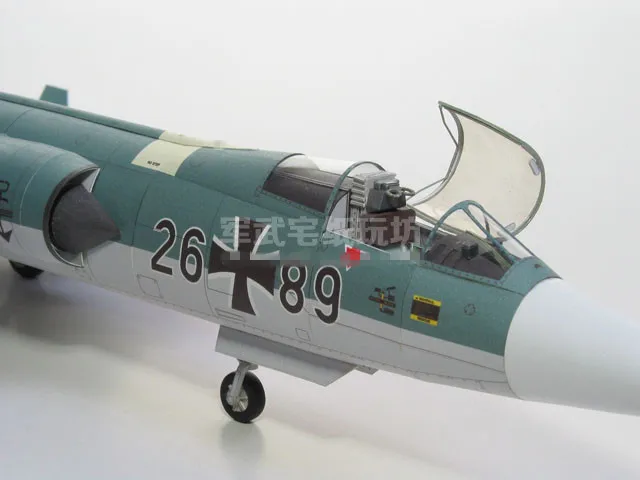 1:33 스케일 미국 F-104G Starfighter DIY 공예 종이 모델 키트 퍼즐 수제 장난감 DIY