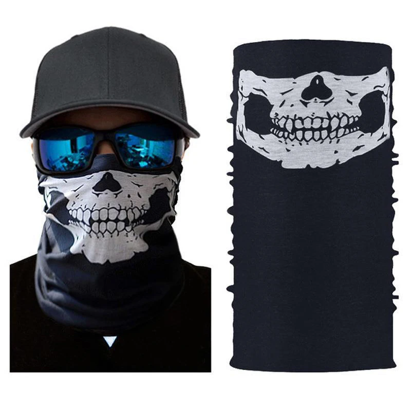 

10pcs/lot Festival Skull Masks Skeleton Magic Bicycle Ski Skull Half Face Mask Ghost Scarf Multi Use Neck Ghost Half Face Mask