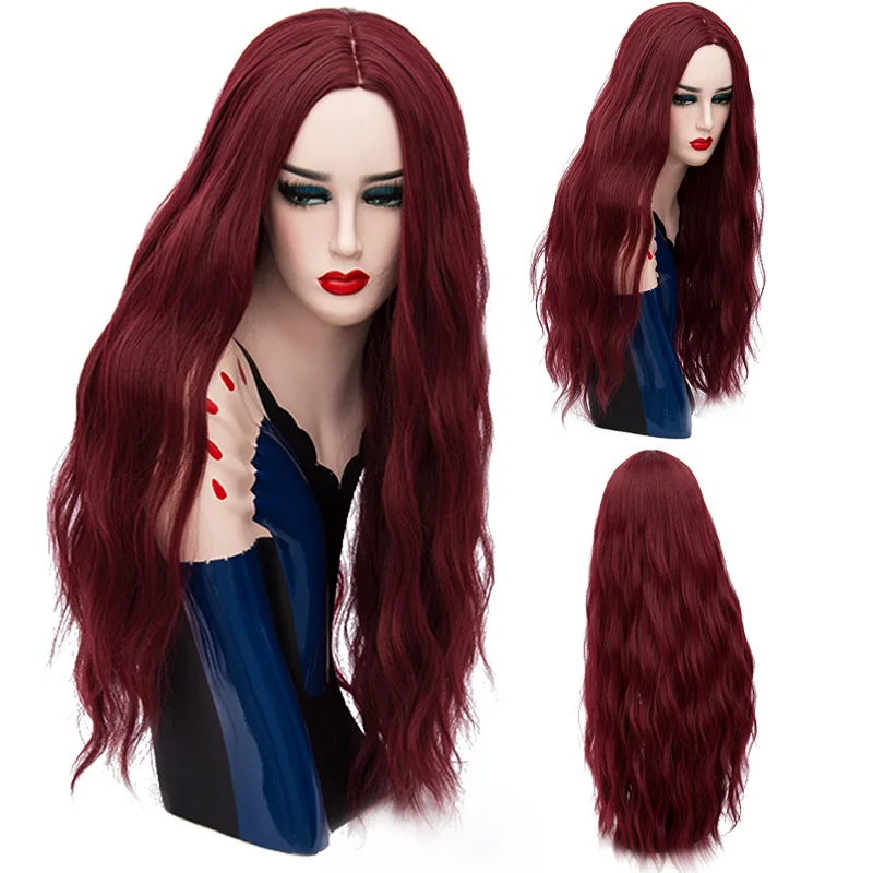 MSIWIGS Long Pink Wavy Wig Cosplay