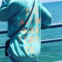 Sudadera con capucha de Kanye West I Feel like Pablo para hombre y mujer, Jersey azul lago limitado de Los Ángeles, cuello redondo, sudadera de algodón polar de gran tamaño