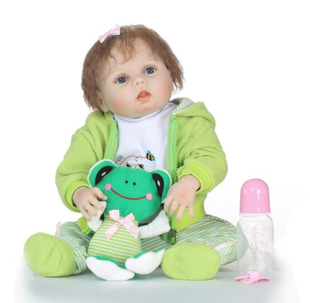 

Bebes doll with Simulation baby doll frog clothing children's growth playmates children's festival gifts photography props