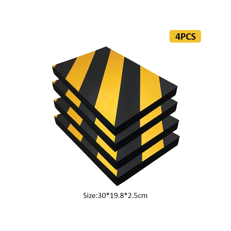 KinJoin 4pcs High Visibility Reflective Foam Sticker Garage Wall Protector Wall Corner Guard Car Door Protection Safety Parking