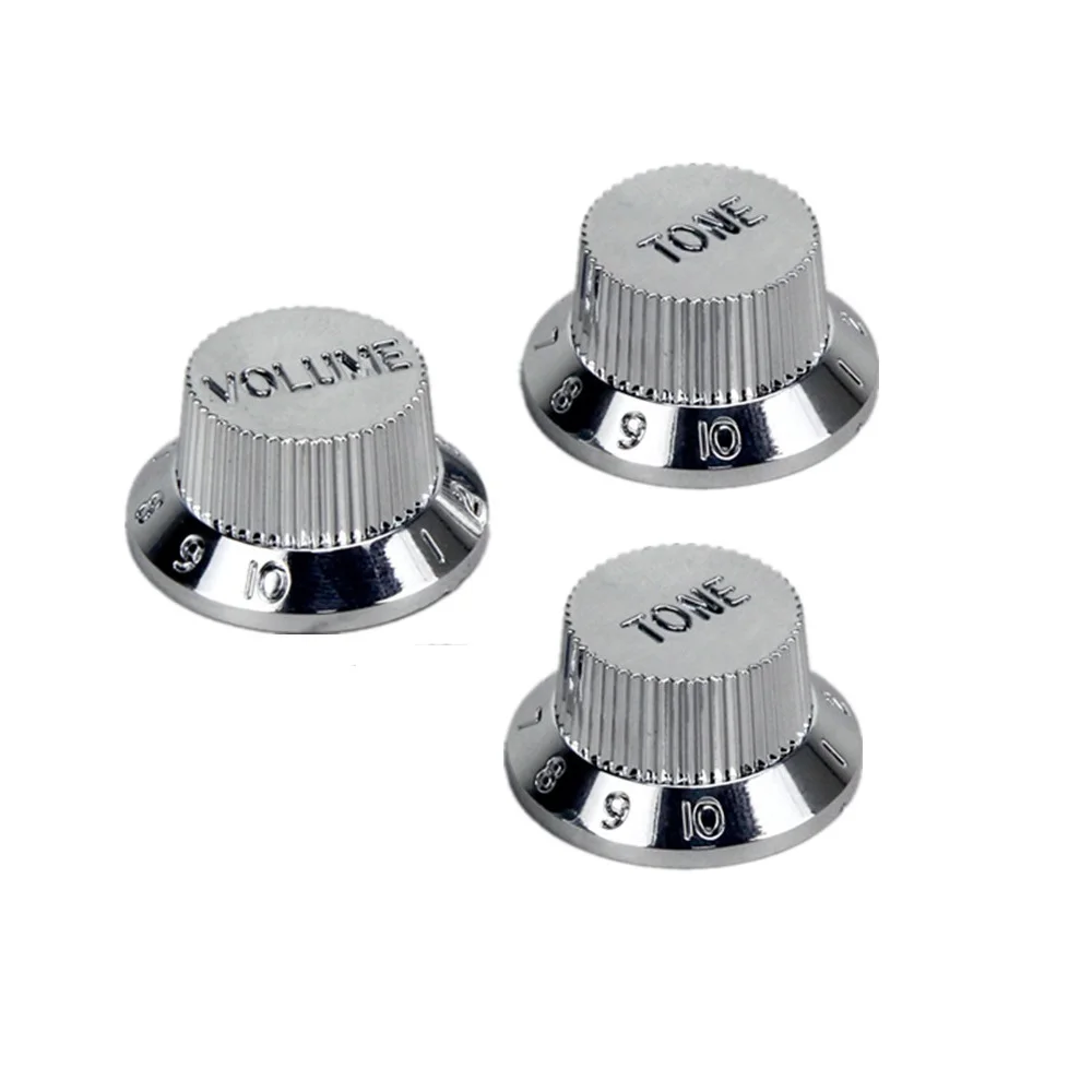 FLEOR Plastic 2T1V Top Hat Electric Guitar Knobs Volume Tone Control Knobs Caps Buttons Fit ST Guitar Accessories
