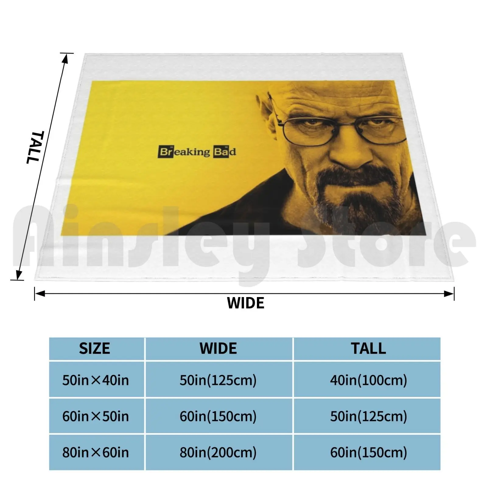 Classic Yellow Blanket Fashion Custom Walter White Bad Breaking Heisenberg Tv Tv Show Funny Jesse Meth