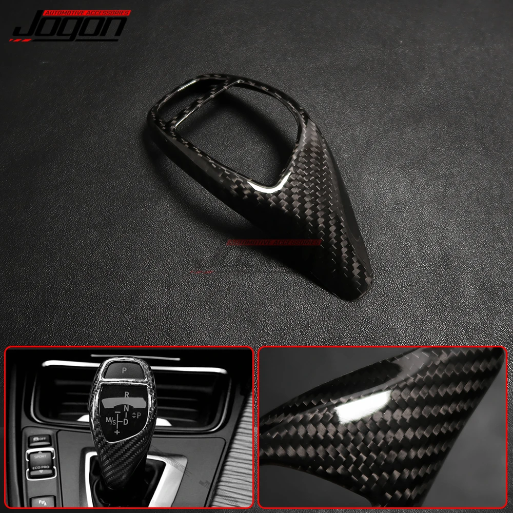 LHD For BMW 1 2 3 5 6 7 Series X3 X5 X6 F30 F10 F15 F16 Real Carbon Fiber Gear Shift Knob Head Cover Decoration Accessories