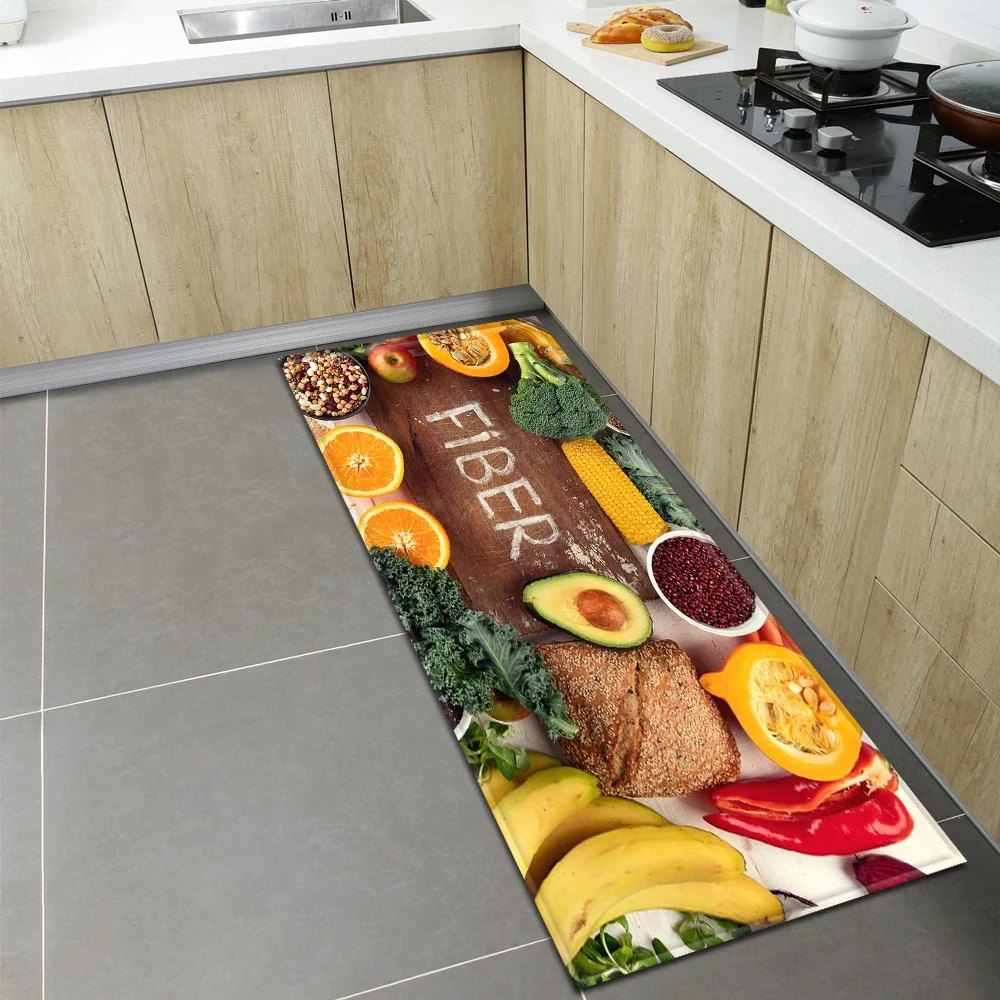 Fruit Pattern Kitchen Rug Home Entrance Doormat Bedroom Children Living Room Decor Floor Mat Hallway Bathroom Anti-Slip Carpet