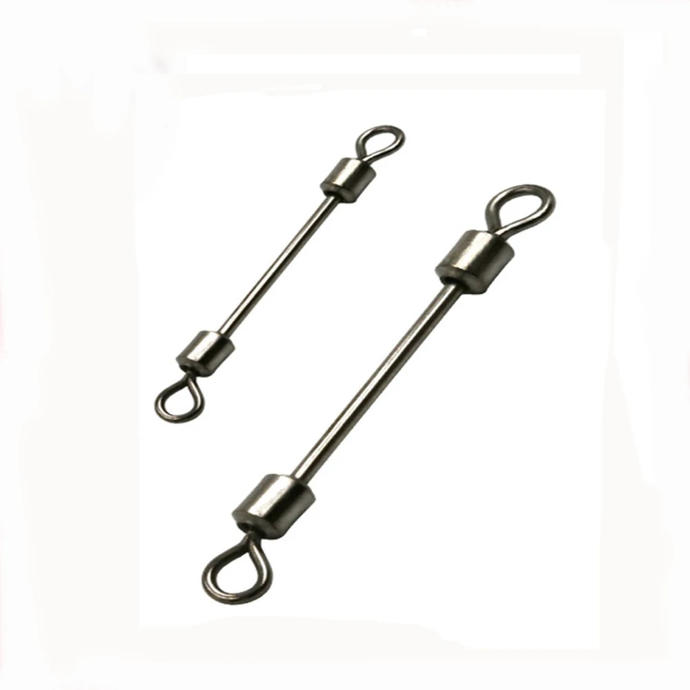 10PCS/lot Line Wire Leaders Fishing Connector Pin Bearing Rolling Swivel Fishhook Line Stainless Steel Accessories