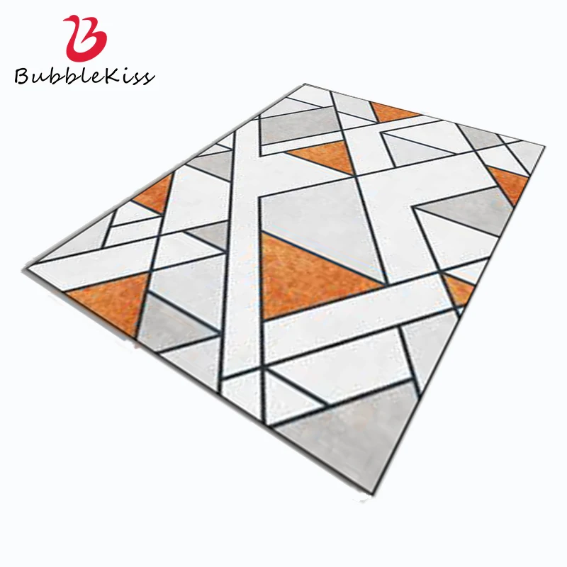 Bubble Kiss Modern Simple Area Rug for Living Room Home Geometric Gray Yellow Pattern Balcony Decoration Floor Mat Non-slip Rug