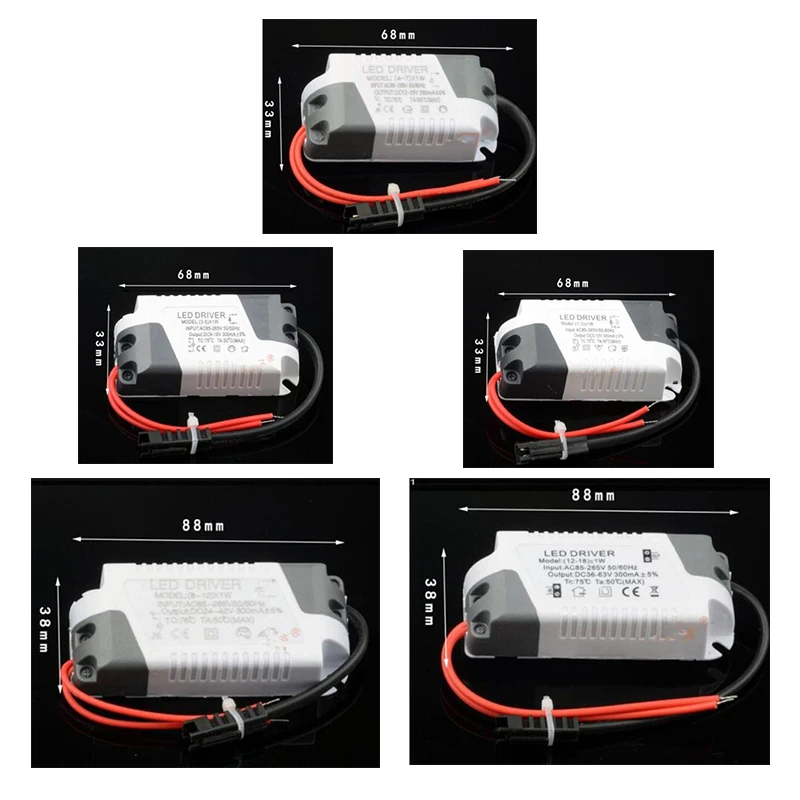 

300mA 1W-36W optional Led Driver 3W/7W/12W/18W/25W/36W Power Supply AC 85V~265V 110V 220V for LED lights