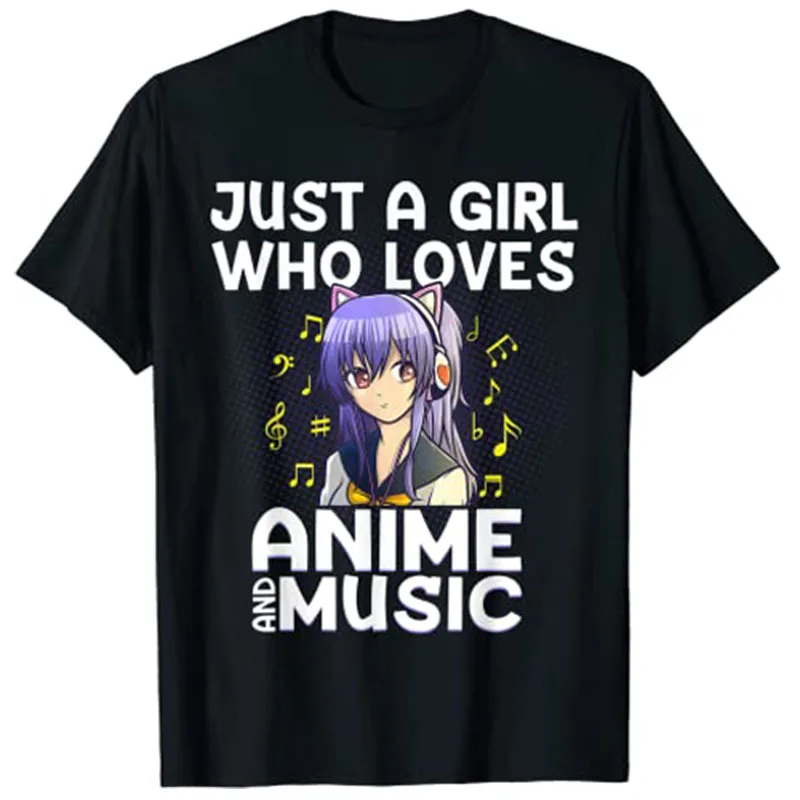 

Anime Art for Women Teen Girls Anime Merch Music Anime Lover T-Shirt Graphic Tee Tops