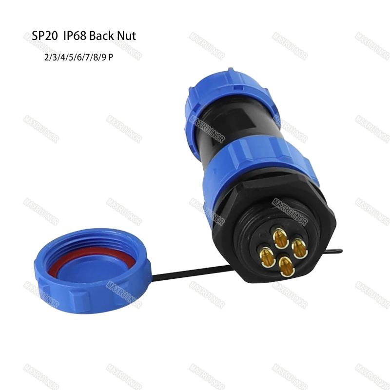 SP20 IP68 connettore impermeabile spina maschio e presa femmina 2/3/4/5/6/7/9 pin montaggio a pannello cavo cavo connettore spina aeronautica