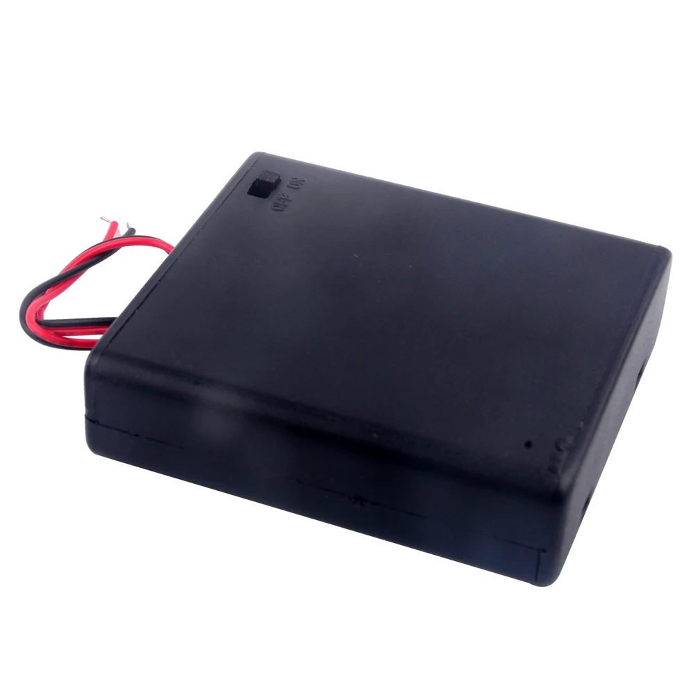 20 шт., 4 слота, чехол для батарейки AAA, чехол-держатель с проводами переключателя для 4 батарей AAA, 4-элементный аккумуляторный ящик