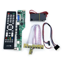 universal lcd led tv controller driver board VGA HD-MI USB TV motherboard analog full kit 40pin 1ch 6bit lvds