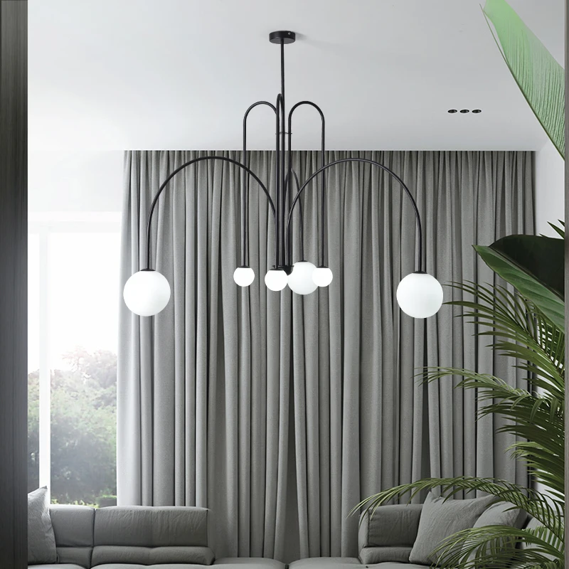 Imagem -04 - Luzes de Suspensão para Casa Lustre Retrô Bola de Vidro Simples Design Italiano Lâmpada Réplica Arte Luz Interior