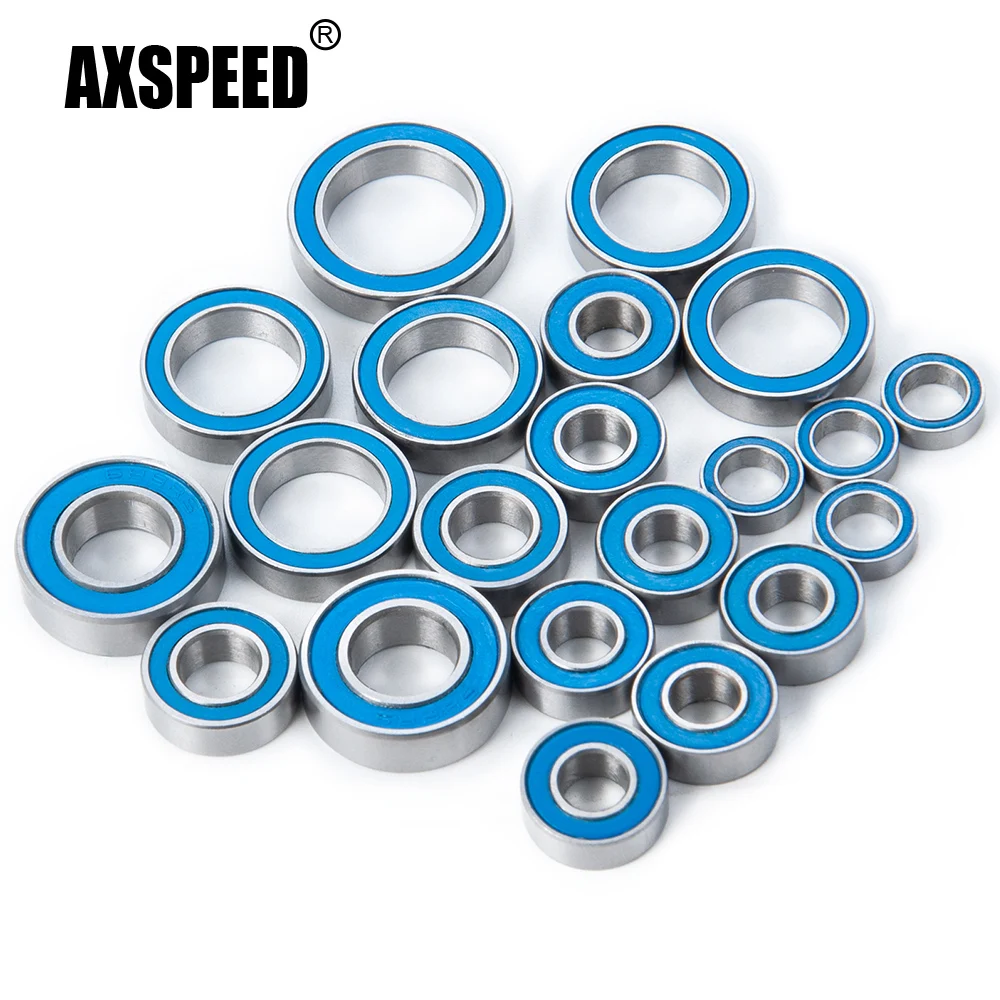 

AXSPEED 21Pcs Wheel Hub Sealed Bearing Kit for Slash 4x4 Rustler Stampede Telluride 4WD 1/10 RC Crawler Car Upgrade Part