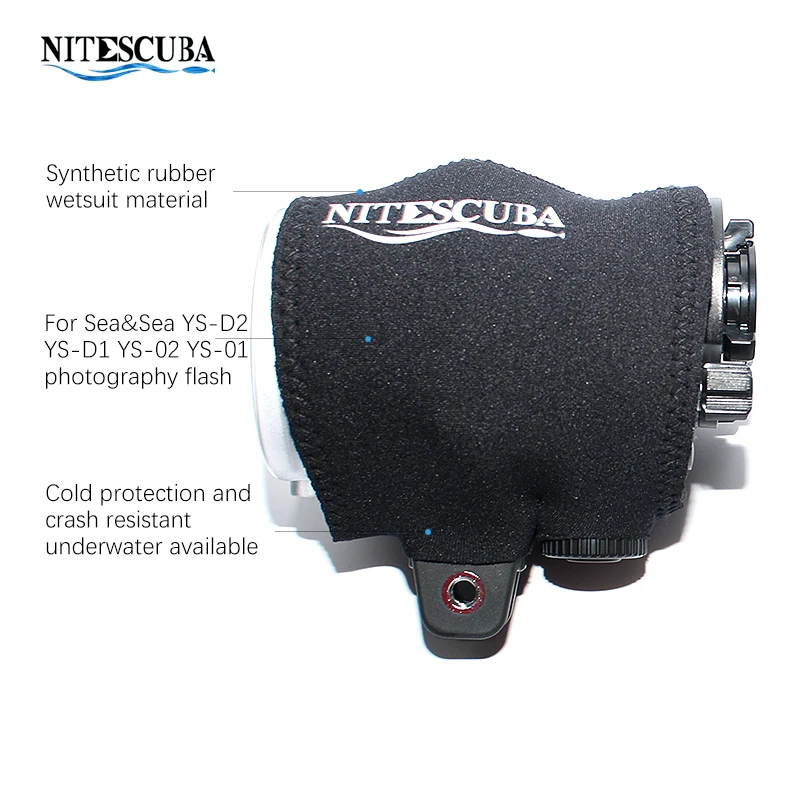 NiteScuba Diving Neoprene protective Sleeves Sea&sea Strobe Ys-d2J Ys-d1 Ys-d3 Underwater Photography Accessor